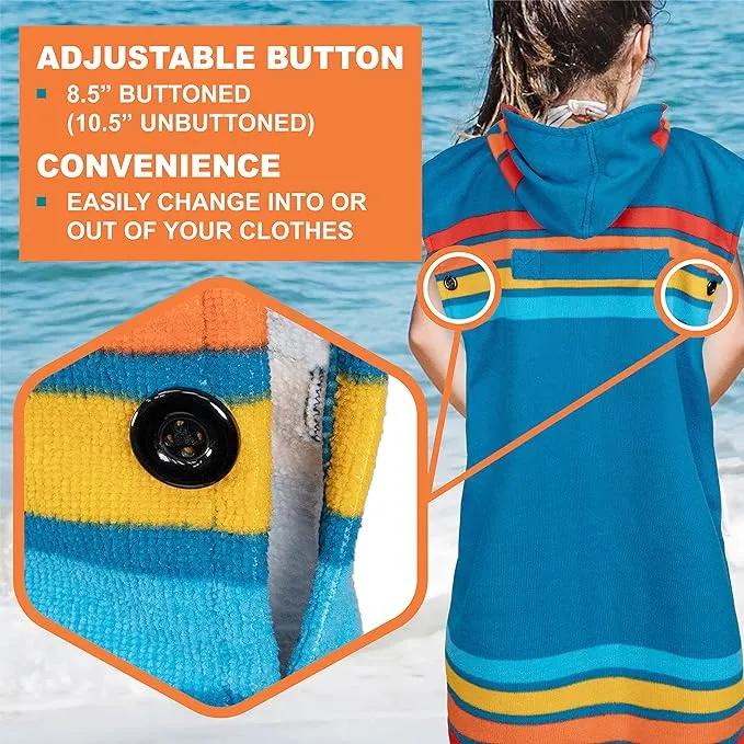 SUN CUBE Bata cambiadora para niños, poncho de surf, toallas de playa para niños pequeños, toalla de natación de microfibra con capucha para niños y niñas de 3 a 8 años