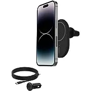 Belkin Magnetic Wireless Car Charger - MagSafe Compatible Car Mount Wireless Charger - Air Vent Mount with Included Power Supply for iPhone 14, iPhone 13 & iPhone 12 - Car Magnetic Phone Mount Charger