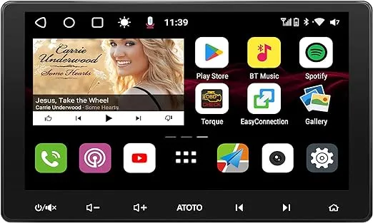 ATOTO S8G2114PM 2nd Gen Android Car Stereo, 10.1-inch QLED Display, Dual Bluetooth, Wi-Fi & USB Tethering, Speed Compensated Volume Control, 6 Touch Gestures