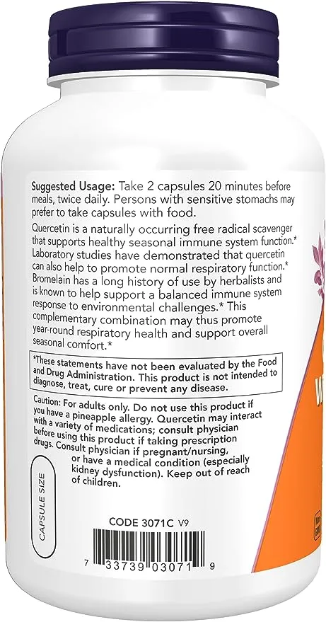 Now Foods Quercetin with Bromelain - 240 Capsules