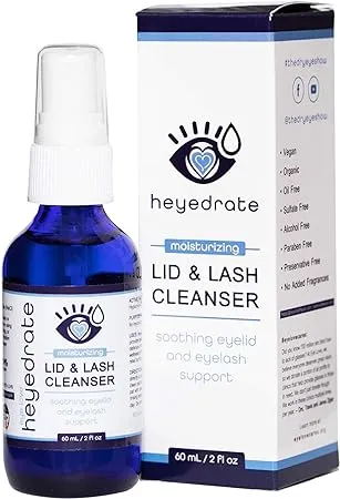 Heyedrate Lid and Lash Cleanser for Eye Irritation and Eyelid Relief, Gentle ...