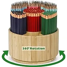 Bamboo Rotating Pencil Holder