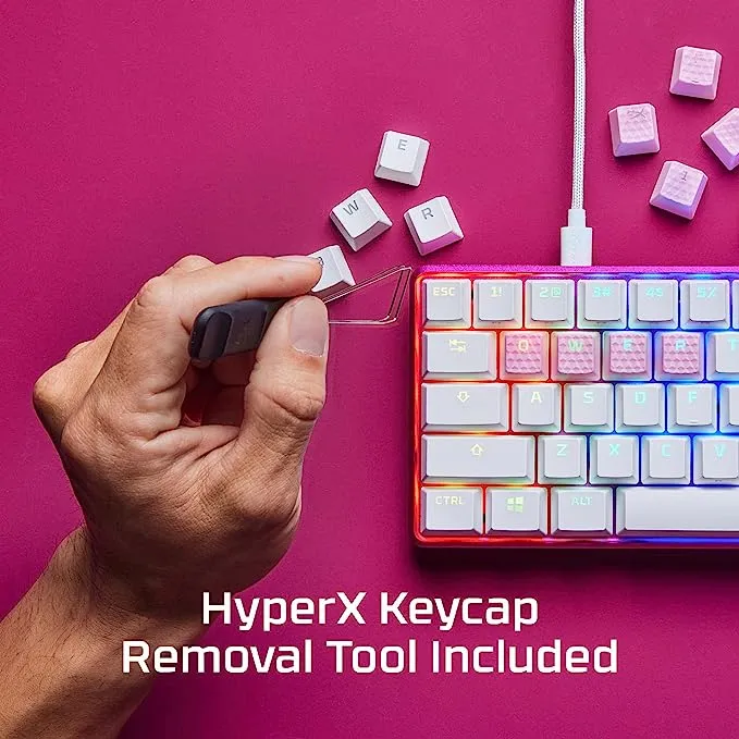 HyperX Pudding Keycaps - Double Shot PBT Keycap Set with Translucent Layer, for Mechanical Keyboards, Full 104 Key Set, OEM Profile, English (US) Layout - Black