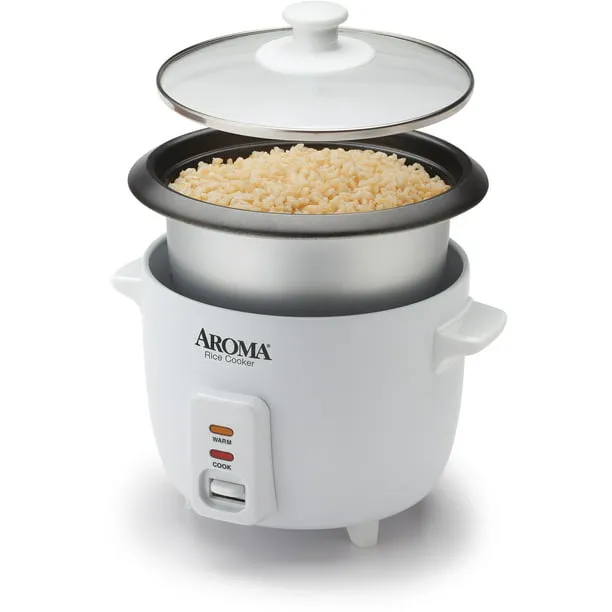 Aroma 6-Cup (Cooked) Rice & Grain Cooker, White