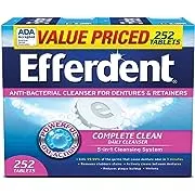 Efferdent Denture Cleanser Tablets, Complete Clean, Tablets, Multicolor, 252 Count