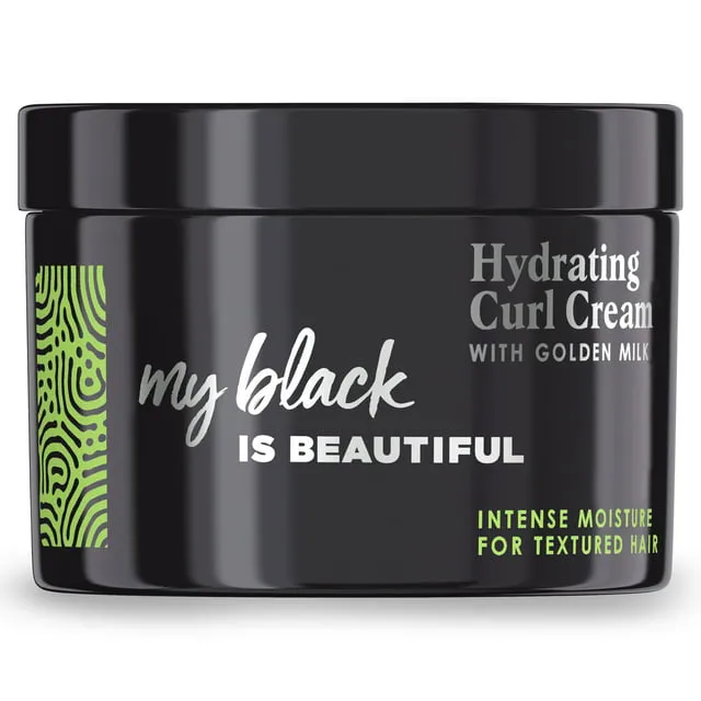 MY BLACK IS BEAUTIFUL Sulfate Free Hydrating Curl Cream for Curly and Coily Hair with Coconut Oil, Honey and Turmeric, 7.6 Fl Oz