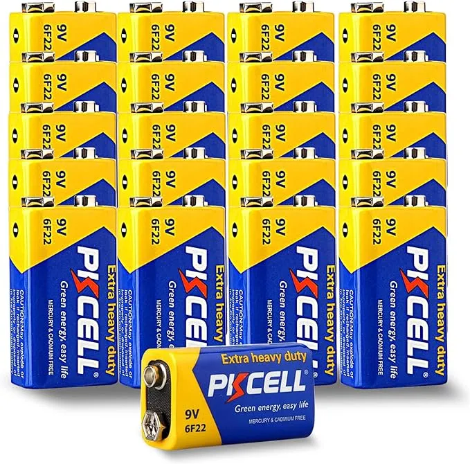 PKCELL 9V Dry Battery (100 Count)– Ultra Long-Lasting 9 Volt Carbon Zinc Battery, 3-Year Shelf Life, Leak-Proof 9V Battery for Smoke Detectors