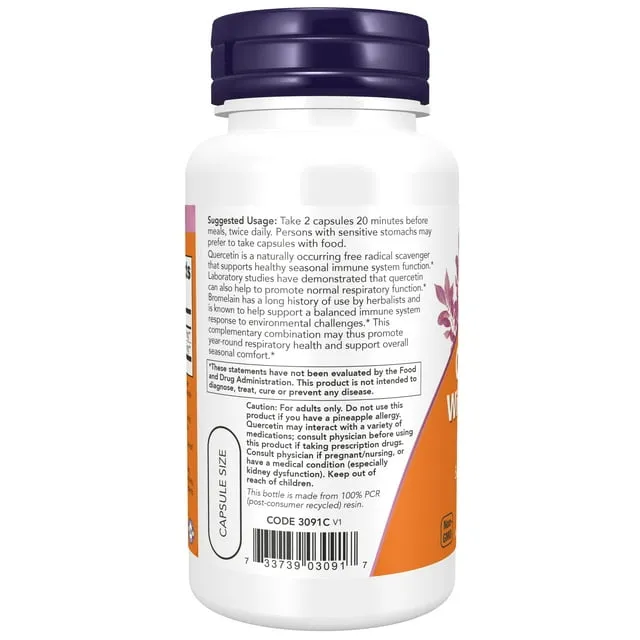 Now Foods Quercetin with Bromelain - 60 Veg Capsules