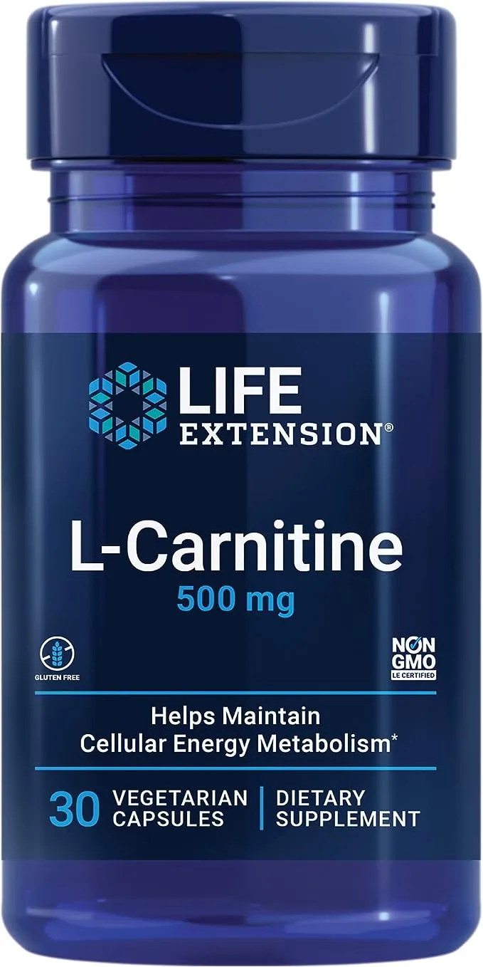 Life Extension L-肉碱,500 毫克,30 粒素食胶囊