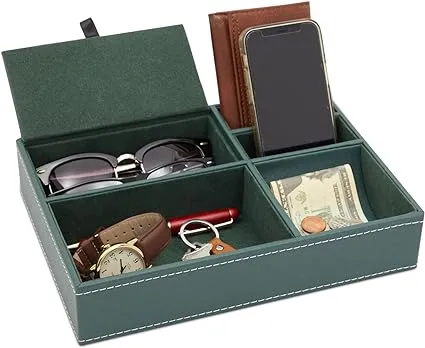 Juvale 5 Compartment Leather Valet Tray