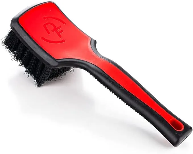 Detail Factory - ProGrip Interior Scrub Brush - Soft Bristles - Rubber Grip for Maximum Stability and Comfort - Curved Head Profile for Better Clearance - Grey