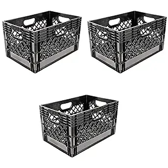 Juggernaut Storage 3-Pack Large 6-Gallon s (24-Quart) Black Weatherproof Heavy Duty Tote Lidless