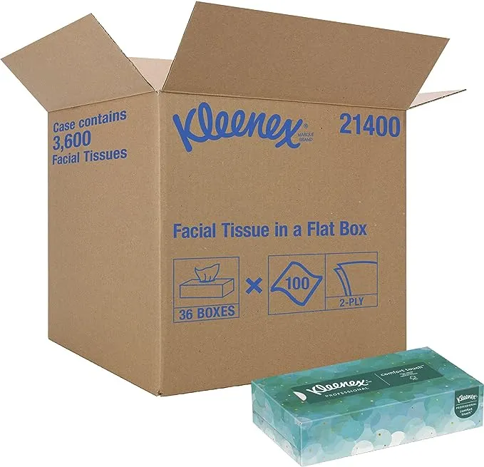 Kleenex Professional Standard Facial Tissue, 2-Ply, White, 100 Sheets/Box, 36 Boxes/Carton (21400)