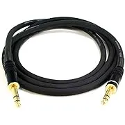 Monoprice 1/4-Inch TRS Male to Male Cable - 6 Feet - Black, 16AWG, Gold Plated - Premier Series