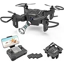 4DV2 Mini Drone with Camera for kids,Nano Portable Pocket Foldable RC Quadcopter Toys Beginners Gifts for Boys Girls,3D Flip,Altitude Hold,Headless Mode,Trajectory Flight,