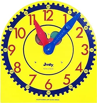 Carson Dellosa 13" x 12" Judy Clock, Time-Telling Teaching Clock for Kids, Classroom Clock for Teaching Time, Analog Clock, Teaching Clock for Classroom or Home School, Kindergarten to 3rd Grade