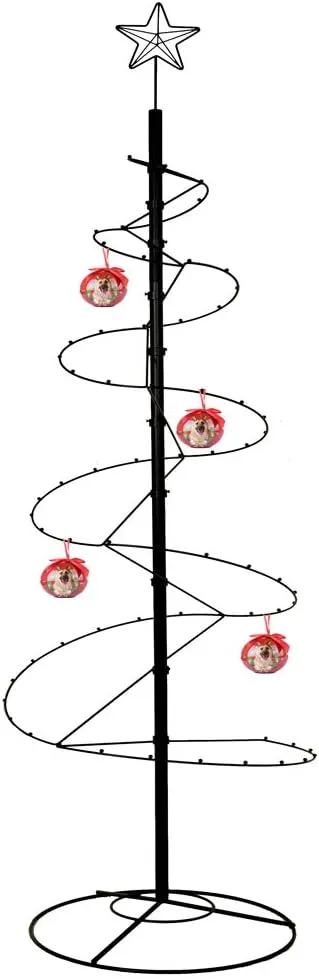 HOHIYA 84 Inch Metal Christmas Tree Spiral Wrought Iron Ornament Display Stand