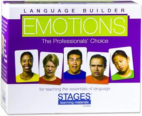 Stages Learning Materials Language Builder Emotion Picture Cards Expressions, Conversation, and Situation Photo Cards for Autism Education, ABA Therapy