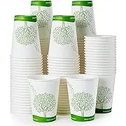 ECOLipak 240 Count 12 oz Compostable Paper Cups, Biodegradable Disposable Paper Coffee Cups with PLA Lined, Eco-friendly Hot Paper Cups for Party, Picnic,Travel,and Events