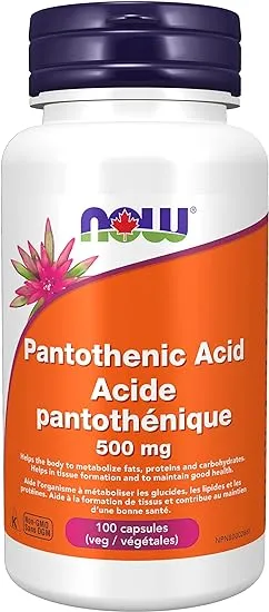 Now Foods Pantothenic Acid 500mg Capsules 100