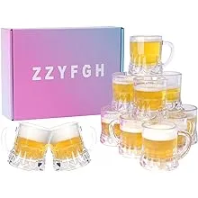 Mini Plastic Beer Mugs 2 Oz Mini Beer Glasses Shot Glasses with Handle for Pa...