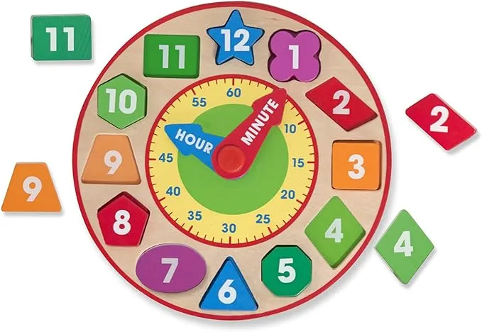 Melissa & Doug Shape Sorting Clock - Wooden Educational Toy