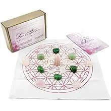 Crystal Grid Set | Crystal Healing |Get Started Quickly with Our Premium Ready-to-Go Love and Harmony Kit, Hand Selected Gemstones and Flower of Life Grid in Gift Box