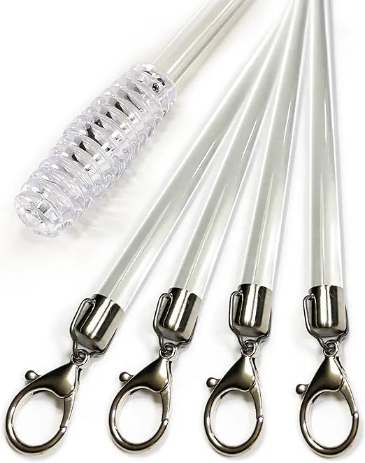 OooWow 36 inch Acrylic Curtain Pull Wand (4 Pack) - Clear Curtain Pull Rod for ...