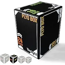 Yes4All 3-in-1 Soft Plyo Box Wooden Core – Safe for Shins - Non-Slip Multi-Use Plyometric Box for Jumping, Conditioning, and Strength Training – Choose from 4 Different Sizes