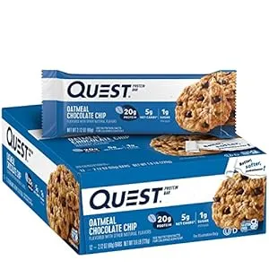 Quest Protein Bar, Oatmeal Chocolate Chip, 20g Protein, 12 Ct