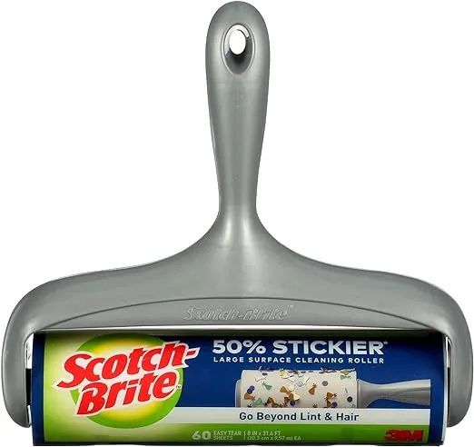 Scotch-Brite Large Surface Lint Roller 50% Stickier - 60 Sheets