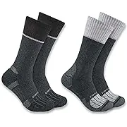 Carhartt Force Midweight Steel Toe Crew Sock 2-Pack | Gray | L