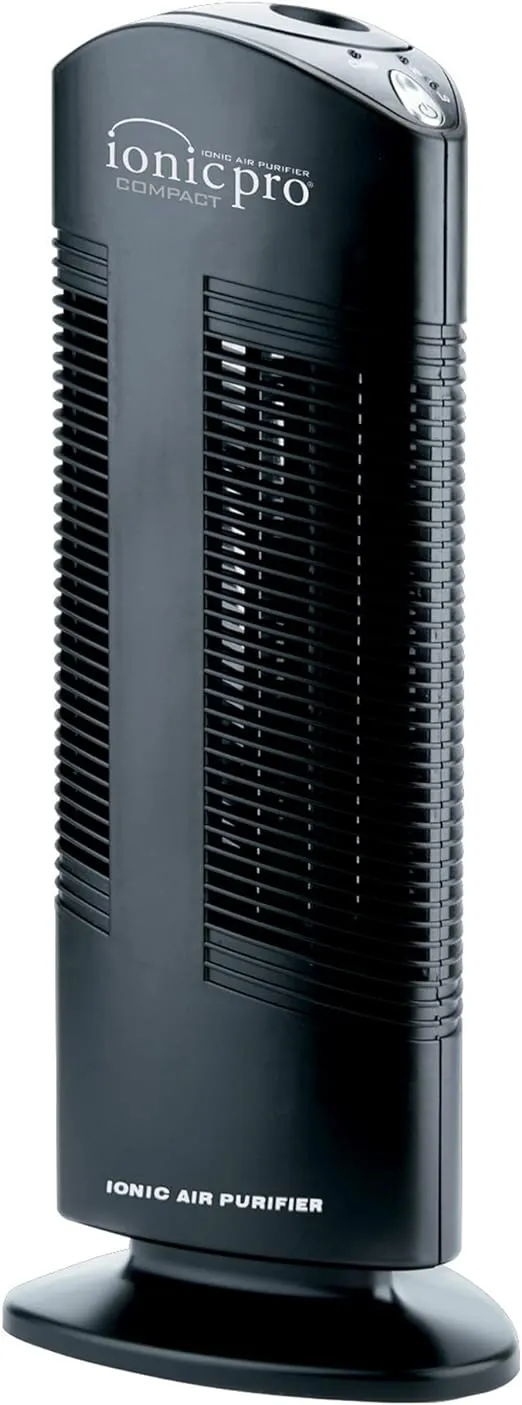 ENVION CA200 Ionic Pro Medium Room Silent Compact Tower Air Purifier with High and Low Settings, Removes Pollen, Smoke, and Irritant Particles, Black