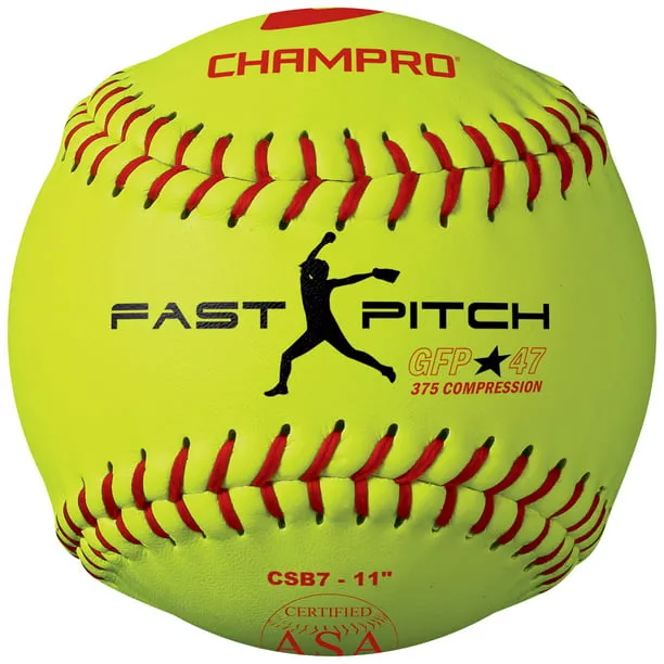 CHAMPRO ASA 11" Fast Pitch Softballs, 12 Pack