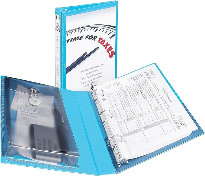 Avery 1" Mini Durable View Binder, Round Ring, Aqua, 175 Sheets