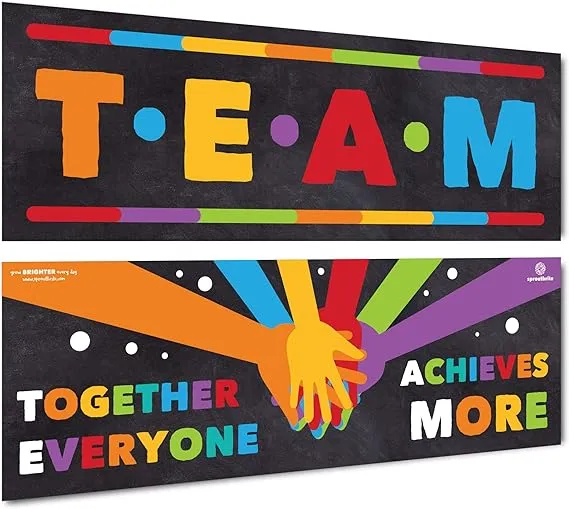 Sproutbrite Classroom Decorations - Banner Posters for Teachers - Team Bulletin Board and Wall Decor for Pre School, Elementary and Middle School Themes