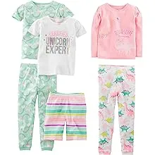 Simple Joys by Carter's Conjunto de pijama de algodón de 6 piezas para niña