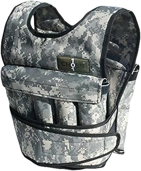 CROSS101 Adjustable Camouflage Weighted Vest Without Shoulder Pads