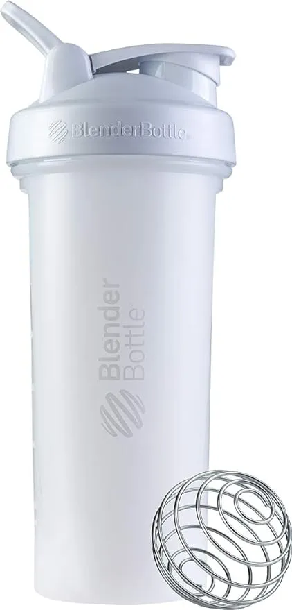 BlenderBottle Classic V2 Shaker Bottle Perfect for Protein Shakes and Pre Workout, 28-Ounce, Clear/Black