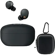 Sony WF-1000XM5 Auriculares verdaderamente inalámbricos con cancelación de ruido (negro) con estuche de auriculares de carcasa rígida (2 artículos)