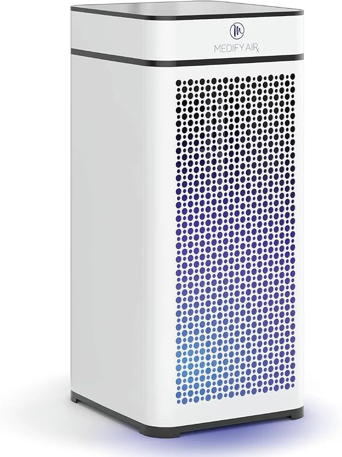 Medify MA-40-UV Air Purifier with True HEPA H14 Filter + UV Light | 840 sq ft Coverage | for Allergens, Wildfire Smoke, Dust, Odors, Pollen, Pets | Quiet 99.99% Removal to 0.1 Microns | Black, 1-Pack