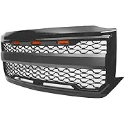 Fits 16-19 Chevy Silverado 1500 Gloss Black Front Bumper Mesh Upper Grille ABS