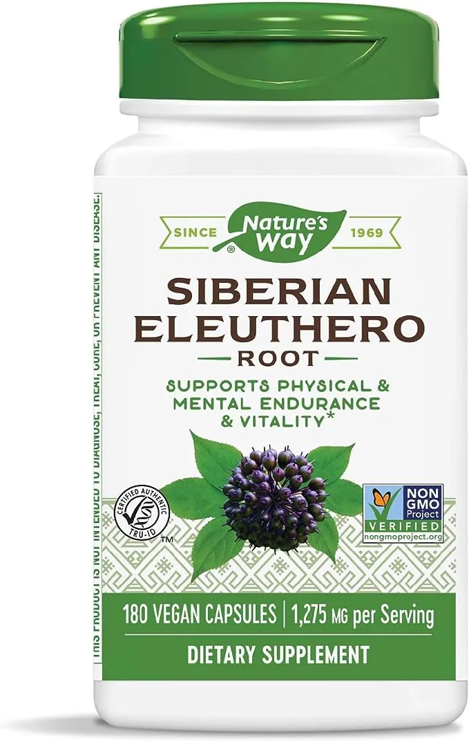 Nature's Way, Eleuthero siberiano, raíz, 425 mg, 180 cápsulas veganas