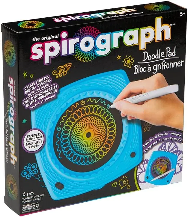 Spirograph — Doodle Pad — Create Endless Digital Art — No Mess Travel Art Kit — for Ages 5+