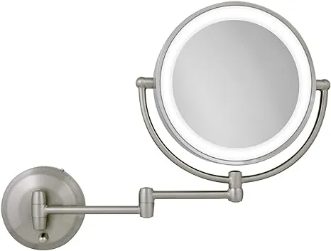 Zadro 11" LED Wall Mounted Makeup Mirror 10X/1X Shaving Mirror Cordless or Battery Operated Vanity Mirrors for Wall