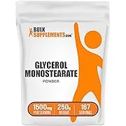 Bulksupplements.com glycerol Monostearate Powder - glycerol Powder, glycerol Supplement, Energy Source - Food Grade, Gluten Free, 1500mg per Serving