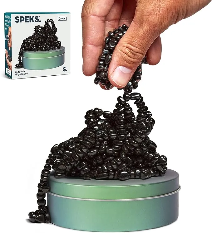 Speks Crags Ferrite Putty | Over 1,000 Smooth Ferrite Stones in a Metal Tin | Fun Fidget Toys for Adults and Desk Toys for Office | Tranquility, 300gSpeks Crags Ferrite Putty | Over 1,000 Smooth Ferrite S…