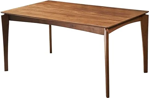 Alma Mid-Century 6-Seater Dining Table Rubberwood with Walnut Veneer - Natural Walnut