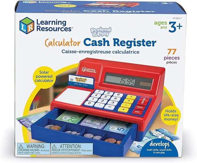 Import to AutoDS
Learning Resources Pretend and Play Calculator Cash Register - 73 Pieces, Educational Learning Preschool Toy for Girls and Boys Ages 3 4 5