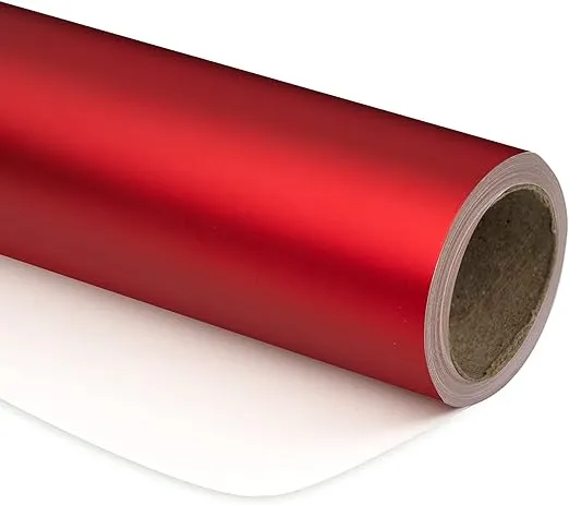 RUSPEPA Red Metallic Wrapping Paper - Solid Color Matte Paper Perfect for Wed